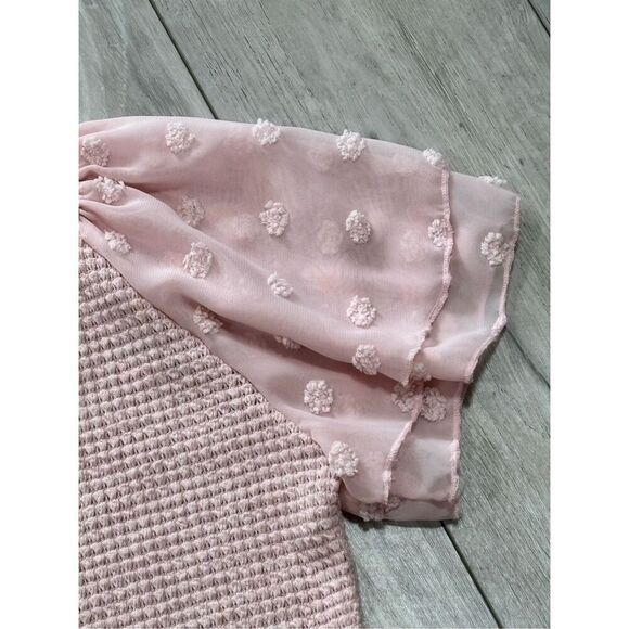 SHEIN pink and blue waffle blouse bundle size S - Picture 7 of 12